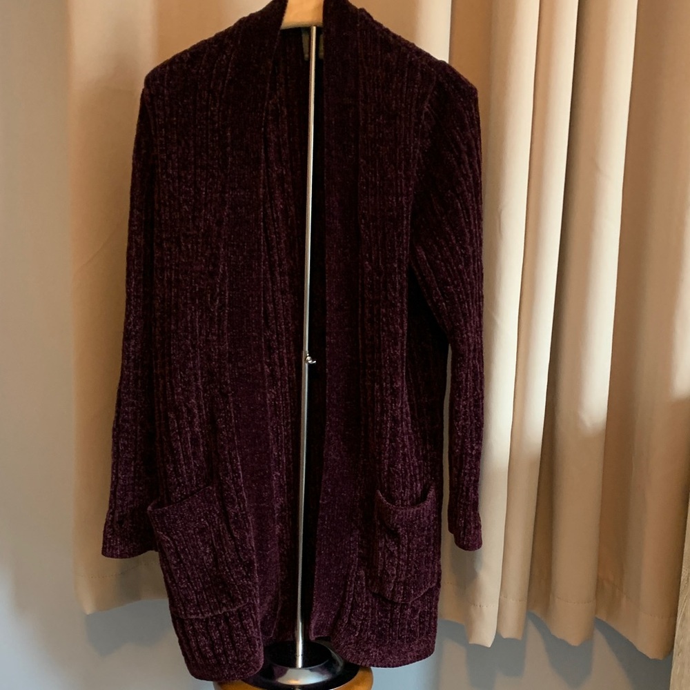 MATTY M Deep Purple Knit Cardigan - Picture 2 of 5